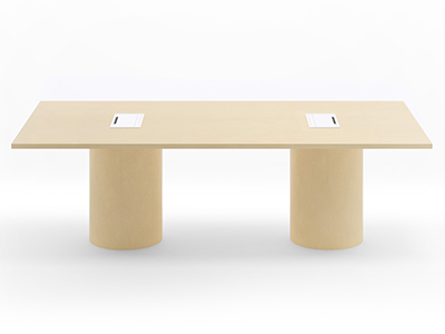 Rectangular Top with Power-Data Grommets-Cylinder Bases